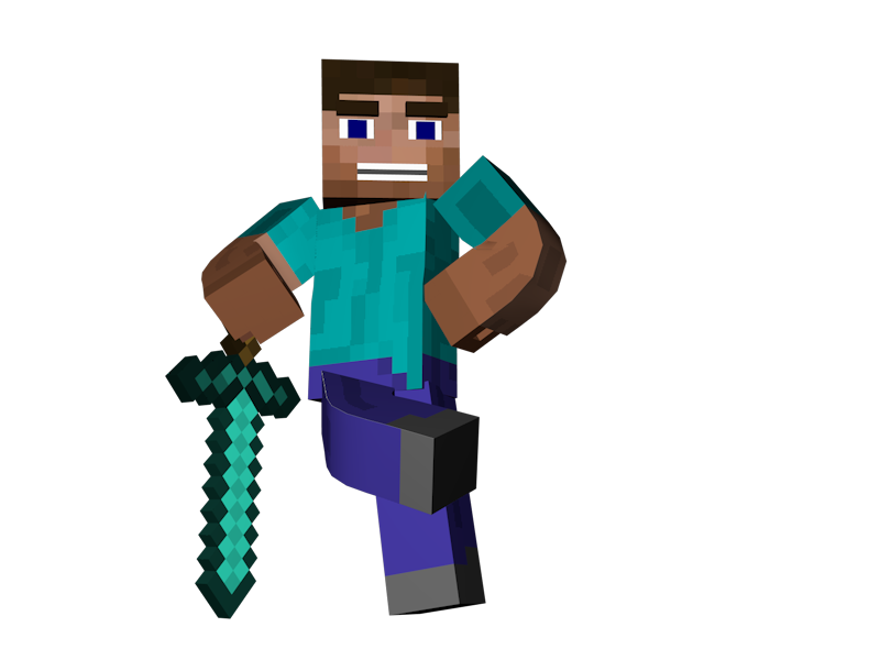 Minecraft Steve with sword